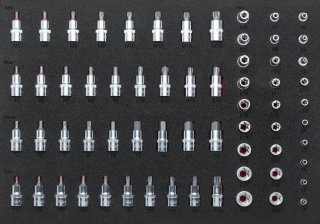 VIGOR Steckschlüsseleinsatz Satz ∙ V2837 ∙ 1/4 Zoll (6,3 mm) Vierkant hohl | 3/8 Zoll (10 mm) Vierkant hohl | 1/2 Zoll (12,5 mm) V Bild 1