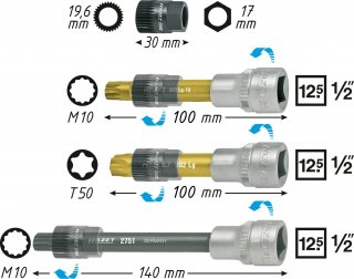 HAZET Keil(rippen)riemenscheibe-Werkzeug 4641/4 ∙ 1/2 Zoll (12,5 mm) Vierkant hohl ∙ Innen Vielzahn Profil XZN | Innen TORX® Prof Bild 2
