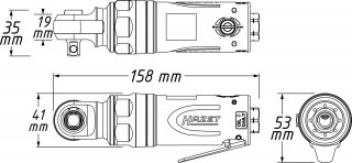 HAZET Schlag-Ratschenschrauber 9021SR-1 ∙ 3/8 Zoll (10 mm) Vierkant massiv ∙ Länge: 158 mm ∙ Hochleistungs-Doppelhammer-Schlagwe Bild 6