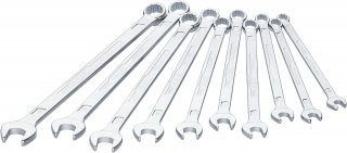 HAZET Ring-Maulschlüssel ∙ extralang ∙ schlanke Bauform 600LG/10 ∙ Außen Doppelsechskant-Tractionsprofil ∙ 10-teilig ∙ 10 – 19 Bild 1