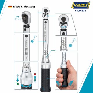 HAZET Drehmomentschlüssel mit DAkkS-Kalibrierschein 6109-2CTCAL ∙ Drehmomentbereich min-max: 4 – 40 Nm ∙ Genauigkeit: 2% ∙ 1/4 Z Bild 4