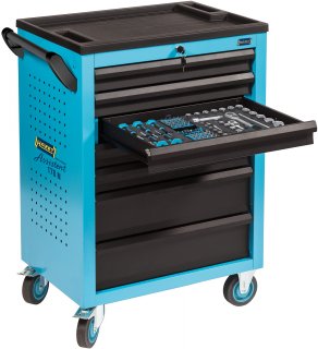 HAZET Werkstattwagen Assistent 178N ∙ Sortiment 178N-7/147 ∙ 147-teilig ∙ Schubladen | flach: 5× 80 x 527 x 348 mm ∙ Schubladen |  Bild 3