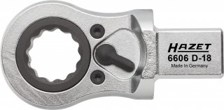 HAZET Einsteck-Ratschen-Ringschlüssel 6606D-16 ∙ 14 x 18 mm Einsteck-Vierkant massiv ∙ Außen Doppelsechskant Profil ∙ SW 16 mm Bild 2