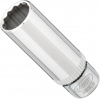 VIGOR Doppelsechskant Steckschlüsseleinsatz ∙ lang ∙ V7514L-12 ∙ 1/4 Zoll (6,3 mm) Vierkant hohl ∙ Außen Doppelsechskant Profil  Bild 2