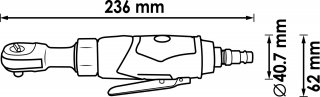 VIGOR Luftratsche ∙ V5674 ∙ 1/4 Zoll (6,3 mm) Vierkant massiv ∙ 236 mm Bild 3