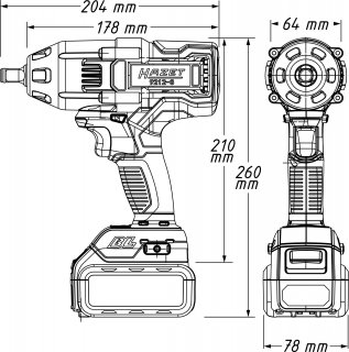 HAZET Akku Schlagschrauber 9212-010 ∙ Lösemoment maximal [Nm]: 700 Nm ∙ 1/2 Zoll (12,5 mm) Vierkant massiv ∙ Länge: 204 mm Bild 7