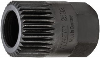 HAZET Keil(rippen)riemenscheibe-Adapter 2592 ∙ 17 mm Außen-Sechskant ∙ Vielzahn Profil ∙ SW 19,6 mm Bild 1