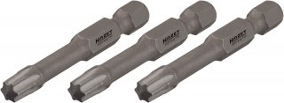 HAZET Schlag- | Maschinenschrauber Torsions-Bits 2223SLG-T10/3 ∙ 1/4 Zoll (6,3 mm) Sechskant massiv ∙ Innen TORX® Profil ∙ 3-teil Bild 1