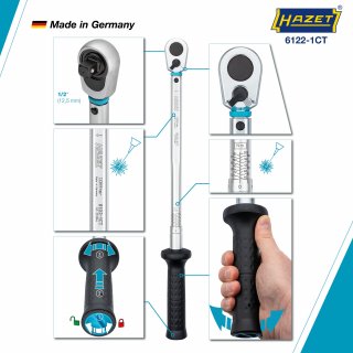 HAZET Drehmomentschlüssel mit DAkkS-Kalibrierschein 6122-1CTCAL ∙ Drehmomentbereich min-max: 40 – 200 Nm ∙ Genauigkeit: 2% ∙ 1/2 Bild 5