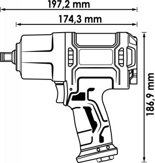 VIGOR Schlagschrauber ∙ V4800N ∙ Lösemoment maximal [Nm]: 1720 Nm ∙ 1/2 Zoll (12,5 mm) Vierkant massiv ∙ Hochleistungs-Doppelham Bild 9