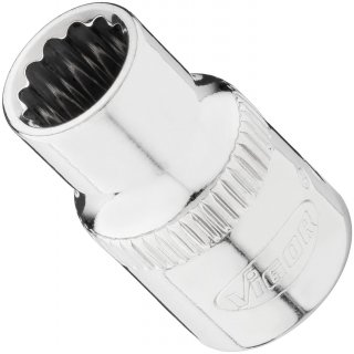 VIGOR Doppelsechskant Steckschlüsseleinsatz ∙ V7538-9 ∙ 3/8 Zoll (10 mm) Vierkant hohl ∙ Außen Doppelsechskant Profil ∙ SW 9 mm Bild 2