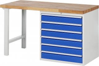 Werkbank 7616A1 | B1500xT700xH890mm | 6xSchublade-TA Bild 1