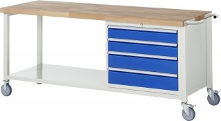 Fahrbare Werkbank 8262 | B2000xT700xH880mm | 4xSchublade-VA Bild 1