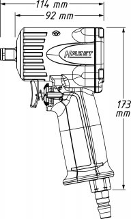 HAZET Schlagschrauber ∙ extra kurz 9012M ∙ Lösemoment maximal [Nm]: 1100 Nm ∙ 1/2 Zoll (12,5 mm) Vierkant massiv ∙ Jumbohammer-S Bild 5