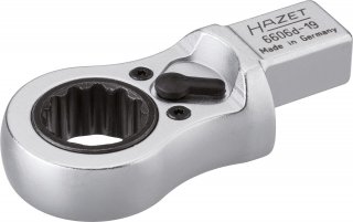 HAZET Einsteck-Ratschen-Ringschlüssel 6606D-19 ∙ 14 x 18 mm Einsteck-Vierkant massiv ∙ Außen Doppelsechskant Profil ∙ SW 19 mm Bild 1