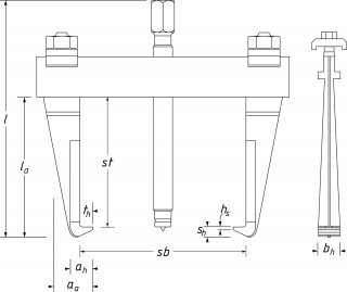 HAZET Schnellspann-Abzieher ∙ 2-armig 1750-19 ∙ Länge: 227 mm Bild 6