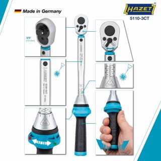 HAZET Drehmomentschlüssel mit DAkkS-Kalibrierschein 5110-3CTCAL ∙ Drehmomentbereich min-max: 10 – 60 Nm ∙ Genauigkeit: 3% ∙ 3/8  Bild 4