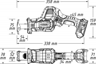 HAZET Akku Säbelsäge ∙ Langhub ∙ 18 Volt ∙ Grundgerät 9534-10 Bild 4