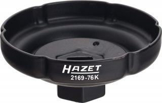 HAZET Ölfilterschlüssel 2169-76K ∙ 1/2 Zoll (12,5 mm) Vierkant hohl ∙ Rillenprofil ∙ SW 76 mm Bild 1