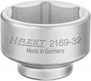 HAZET Ölfilterschlüssel 2169-32 ∙ 3/8 Zoll (10 mm) Vierkant hohl ∙ Außen Sechskant Profil ∙ SW 32 mm Bild 1