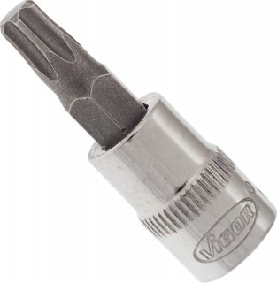 VIGOR T Schraubendreher-Einsatz ∙ V2446N ∙ 1/4 Zoll (6,3 mm) Vierkant hohl ∙ Innen TORX® Profil ∙ SW T30 Bild 2