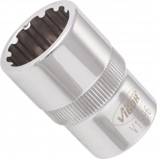 VIGOR Multiprofil Steckschlüsseleinsatz ∙ V1996 ∙ 1/2 Zoll (12,5 mm) Vierkant hohl ∙ Multiprofil ∙ SW 18 mm Bild 2
