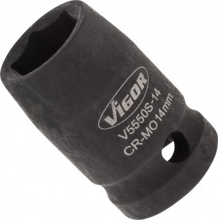 VIGOR Schlagschrauber Steckschlüsseleinsatz ∙ kurz ∙ V5550S-14 ∙ 1/2 Zoll (12,5 mm) Vierkant hohl ∙ Außen Sechskant Profil ∙ SW  Bild 3