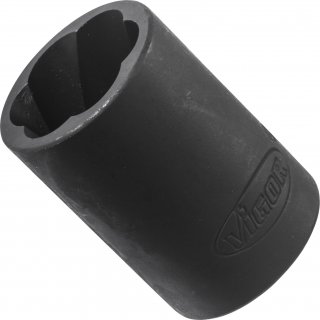 VIGOR Spiralnutenausdreher-Einsatz ∙ V2409 ∙ 1/2 Zoll (12,5 mm) Vierkant hohl ∙ Außen Schraubenausdreher Profil ∙ SW 17 mm Bild 2