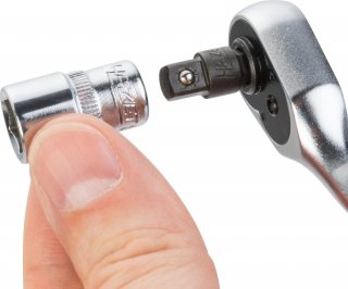 HAZET Umschaltknarre ∙ Vollstahl ∙ für Bits 863MBIT ∙ 1/4 Zoll (6,3 mm) Sechskant hohl ∙ Länge: 89 mm Bild 3