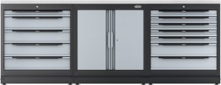 VIGOR Schrankwand-Kombination ∙ Starter-Paket ∙ Edelstahl ∙ V6000-3P1XL-X ∙ L x B x H: 2588 mm x 500 mm x 1000 mm Bild 12