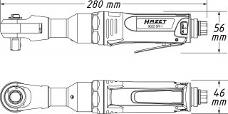 HAZET Schlag-Ratschenschrauber 9022SR-1 ∙ 1/2 Zoll (12,5 mm) Vierkant massiv ∙ Länge: 280 mm ∙ Hochleistungs-Stift-Schlagwerk Bild 4