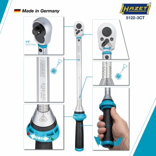 HAZET Drehmomentschlüssel mit DAkkS-Kalibrierschein 5122-3CTCAL ∙ Drehmomentbereich min-max: 40 – 200 Nm ∙ Genauigkeit: 3% ∙ 1/2 Bild 4
