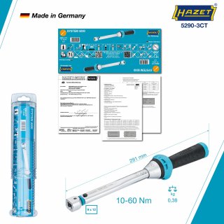 HAZET Drehmomentschlüssel mit DAkkS-Kalibrierschein 5290-3CTCAL ∙ Drehmomentbereich min-max: 10 – 60 Nm ∙ Genauigkeit: 3% ∙ 9 x  Bild 6