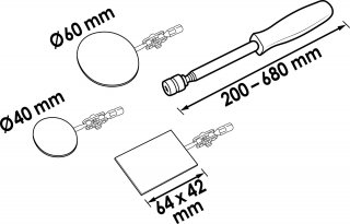VIGOR Teleskopspiegel Satz ∙ V5480 ∙ 4-teilig ∙ Anzahl Werkzeuge: 4 Bild 9