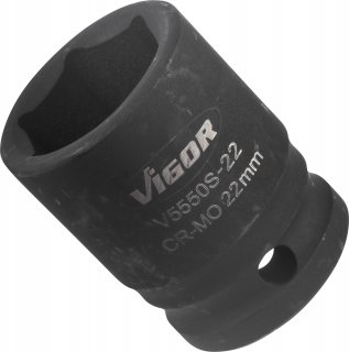 VIGOR Schlagschrauber Steckschlüsseleinsatz ∙ kurz ∙ V5550S-22 ∙ 1/2 Zoll (12,5 mm) Vierkant hohl ∙ Außen Sechskant Profil ∙ SW  Bild 3