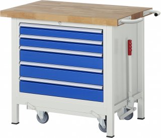Werkbank mit Fahrgestell 8271 | B1000xT700xH880mm | 5xSchublade-TA Bild 1