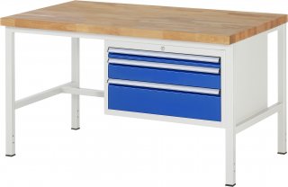 Werkbank höhenverstellbar 8226A1 | B1500xT900xH840-1040mm | 3xSchublade-VA Bild 1