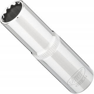 VIGOR Doppelsechskant Steckschlüsseleinsatz ∙ lang ∙ V7512L-14 ∙ 1/2 Zoll (12,5 mm) Vierkant hohl ∙ Außen Doppelsechskant Profil Bild 2