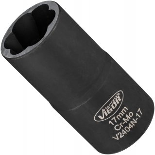 VIGOR Spiralnutenausdreher-Einsatz ∙ V2404N-17 ∙ 1/2 Zoll (12,5 mm) Vierkant hohl ∙ Außen Schraubenausdreher Profil ∙ SW 17 mm Bild 3