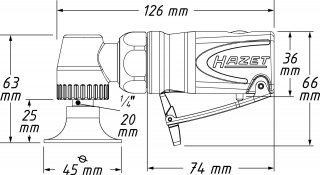 HAZET Mini Tellerschleifer ∙ abgewinkelt 9033M-11 ∙ Länge: 126 mm Bild 3