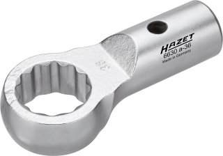 HAZET Aufsteck-Ringschlüssel 6630A-36 ∙ Rundaufnahme ⌀ 21 / 26 mm ∙ Außen Doppelsechskant Profil ∙ SW 36 mm Bild 1