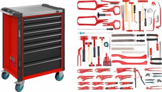 HAZET Werkstattwagen Assistent 179NX ∙ Sortiment 179NX-7/65ALU ∙ 65-teilig ∙ Schubladen | flach: 5× 81 x 522 x 398 mm ∙ Schublade Bild 1