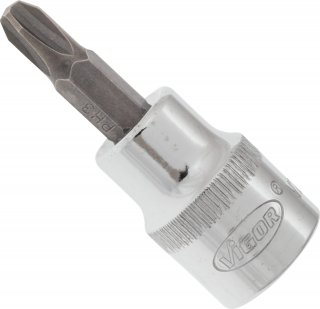 VIGOR Pozidriv Schraubendreher-Einsatz ∙ V2291N ∙ 3/8 Zoll (10 mm) Vierkant hohl ∙ Pozidriv Profil PZ ∙ SW PZ1 Bild 2
