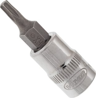 VIGOR T Schraubendreher-Einsatz ∙ V2443N ∙ 1/4 Zoll (6,3 mm) Vierkant hohl ∙ Innen TORX® Profil ∙ SW T15 Bild 2