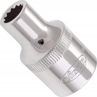 VIGOR Doppelsechskant Steckschlüsseleinsatz ∙ V7512-8 ∙ 1/2 Zoll (12,5 mm) Vierkant hohl ∙ Außen Doppelsechskant Profil ∙ SW 8 m Bild 2