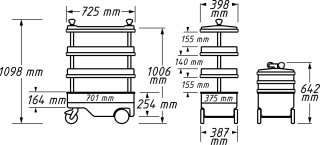 HAZET Werkstattwagen Assistent 166C ∙ L x B x H: 725 mm x 398 mm x 1102 mm Bild 10
