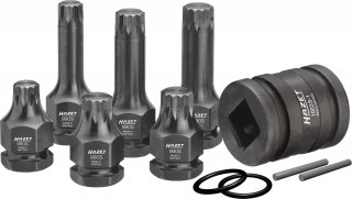 HAZET Schlag- | Maschinenschrauber Schraubendreher-Steckschlüsseleinsatz Satz 990S/11 ∙ 3/4 Zoll (20 mm) Vierkant hohl | 1/2 Zoll  Bild 1