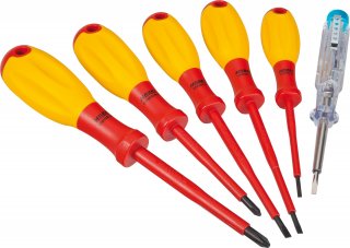 HAZET Schraubendreher Satz ∙ schutzisoliert 810/6VDE ∙ Schlitz Profil | Kreuzschlitz Profil PH ∙ 6-teilig ∙ 0,4 x 2,5 – 0,8 x 4 ∙ Bild 1