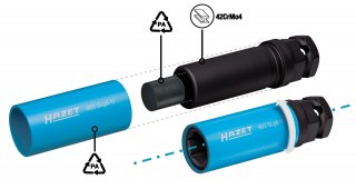 HAZET Schlag- | Maschinenschrauber Steckschlüsseleinsatz 903SLG6-17 ∙ 1/2 Zoll (12,5 mm) Vierkant hohl | 24 mm Außen-Sechskant ∙ A Bild 6