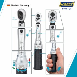 HAZET Drehmomentschlüssel mit DAkkS-Kalibrierschein 6108-1CTCAL ∙ Drehmomentbereich min-max: 2 – 10 Nm ∙ Genauigkeit: 2% ∙ 1/4 Z Bild 4